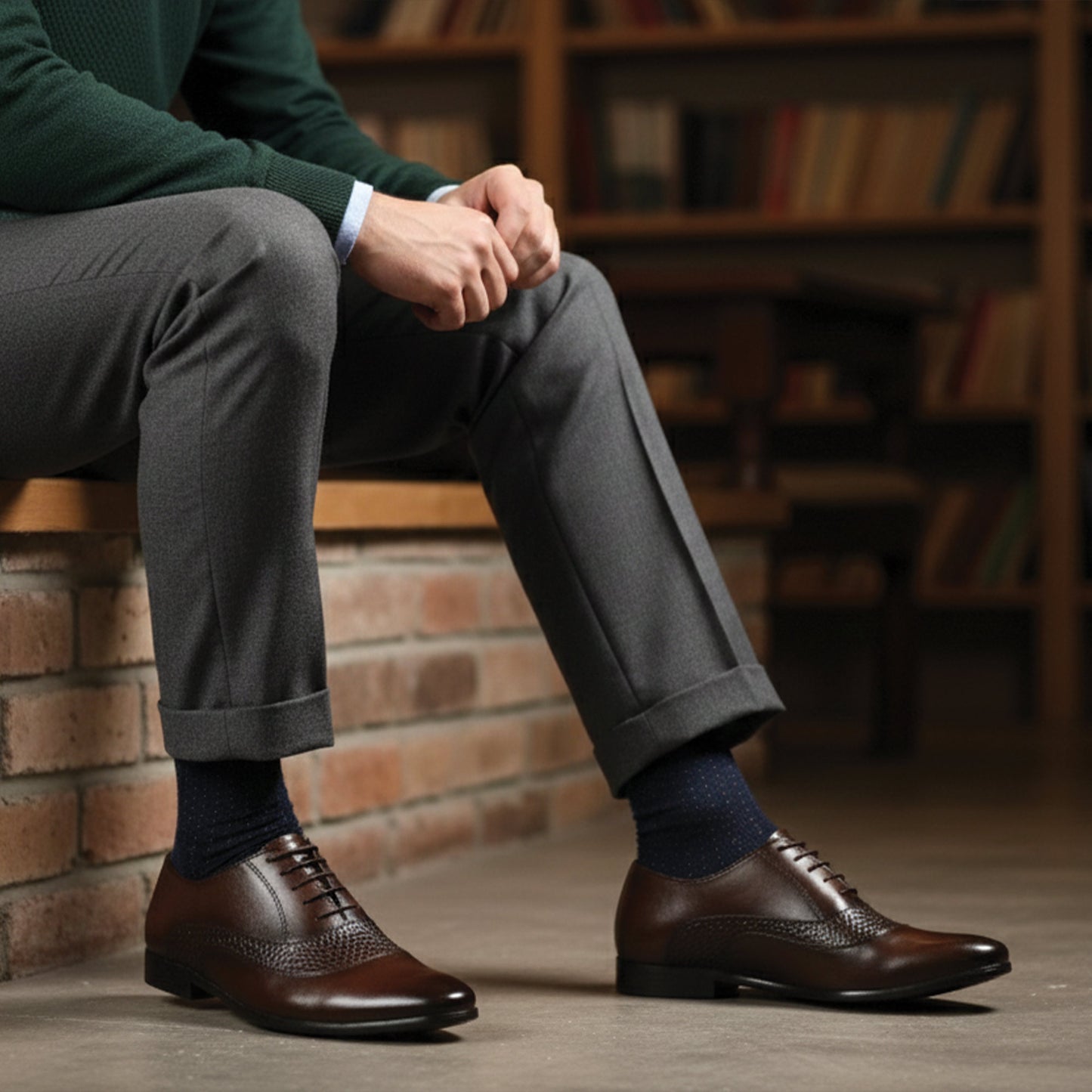 SPLIT LEATHER LACE UP SHOES