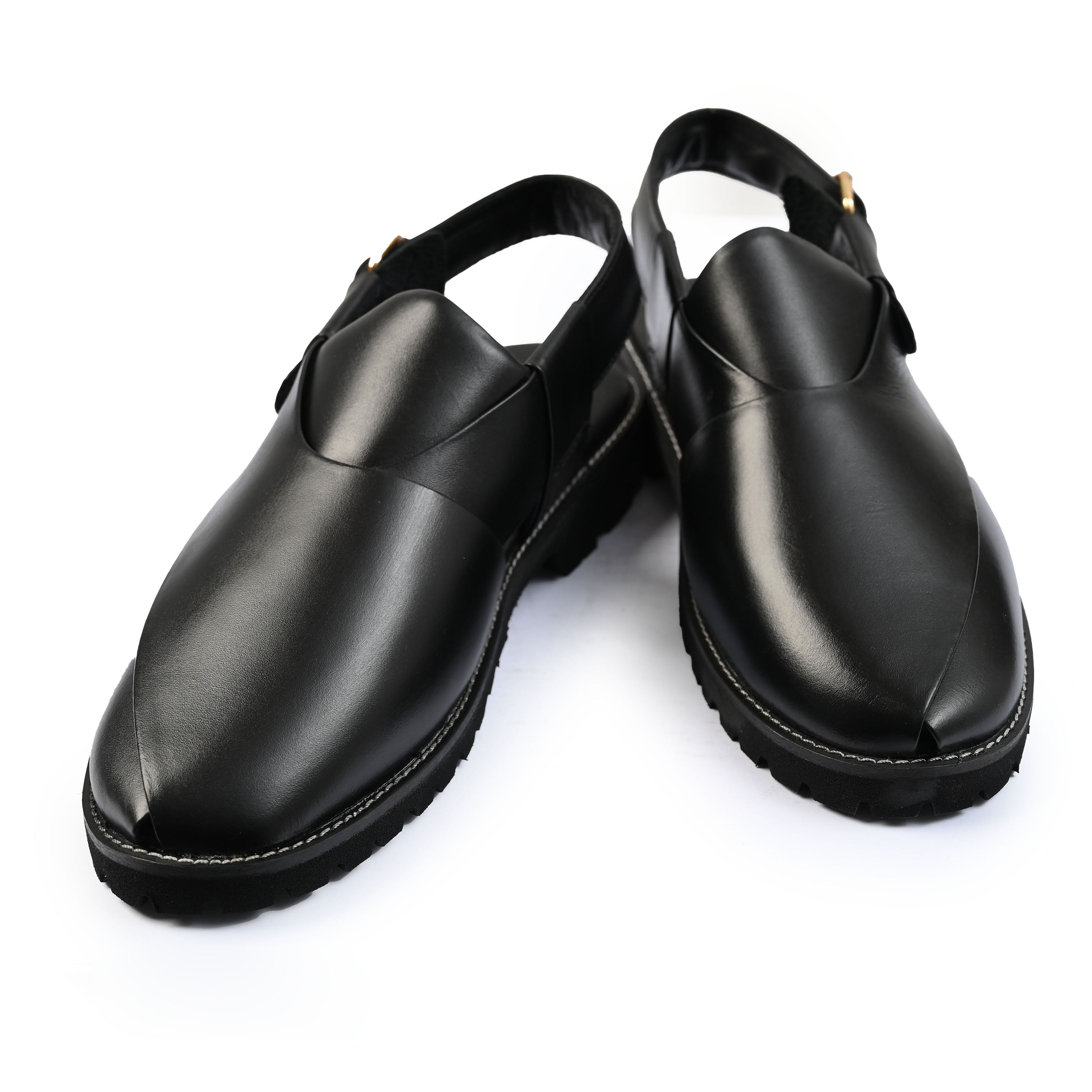 BLACK ANILINE LEATHER SANDAL