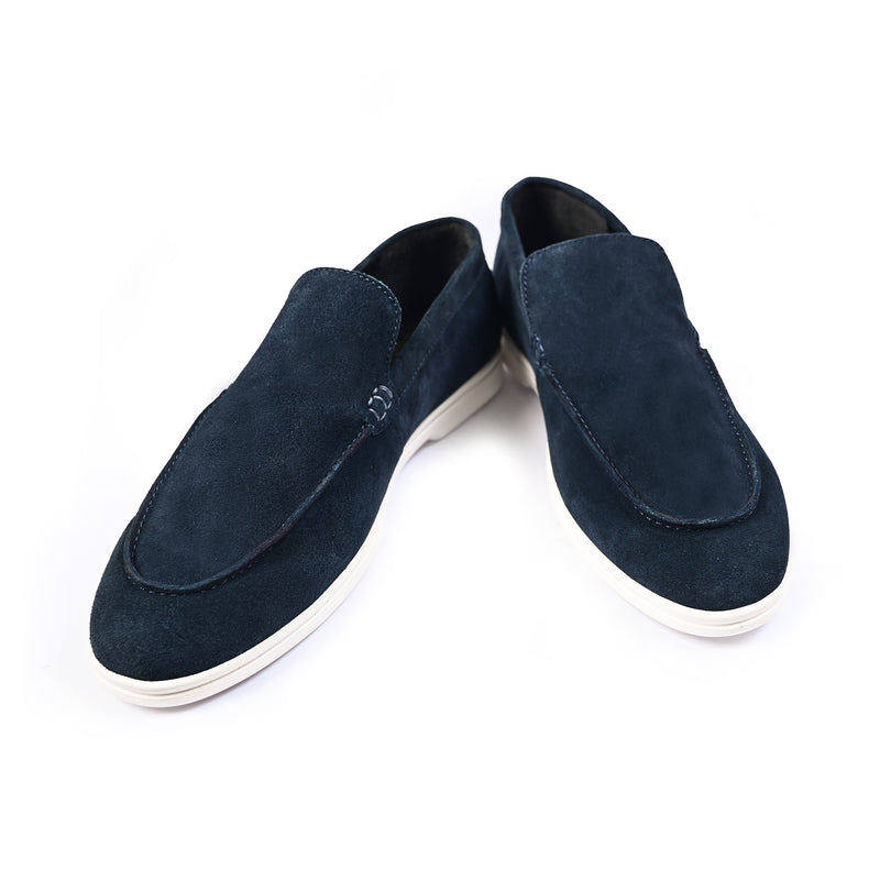 NAVY SUEDE OLD MONEY SHOES