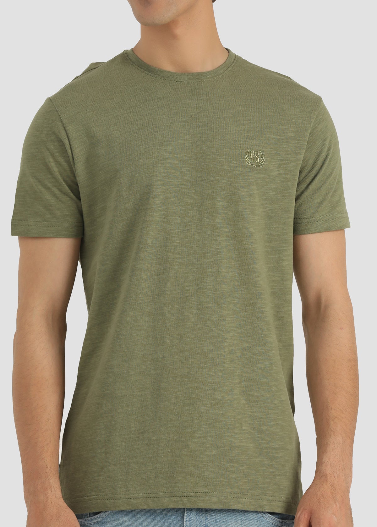 ROUND NECK SLUB T-SHIRT