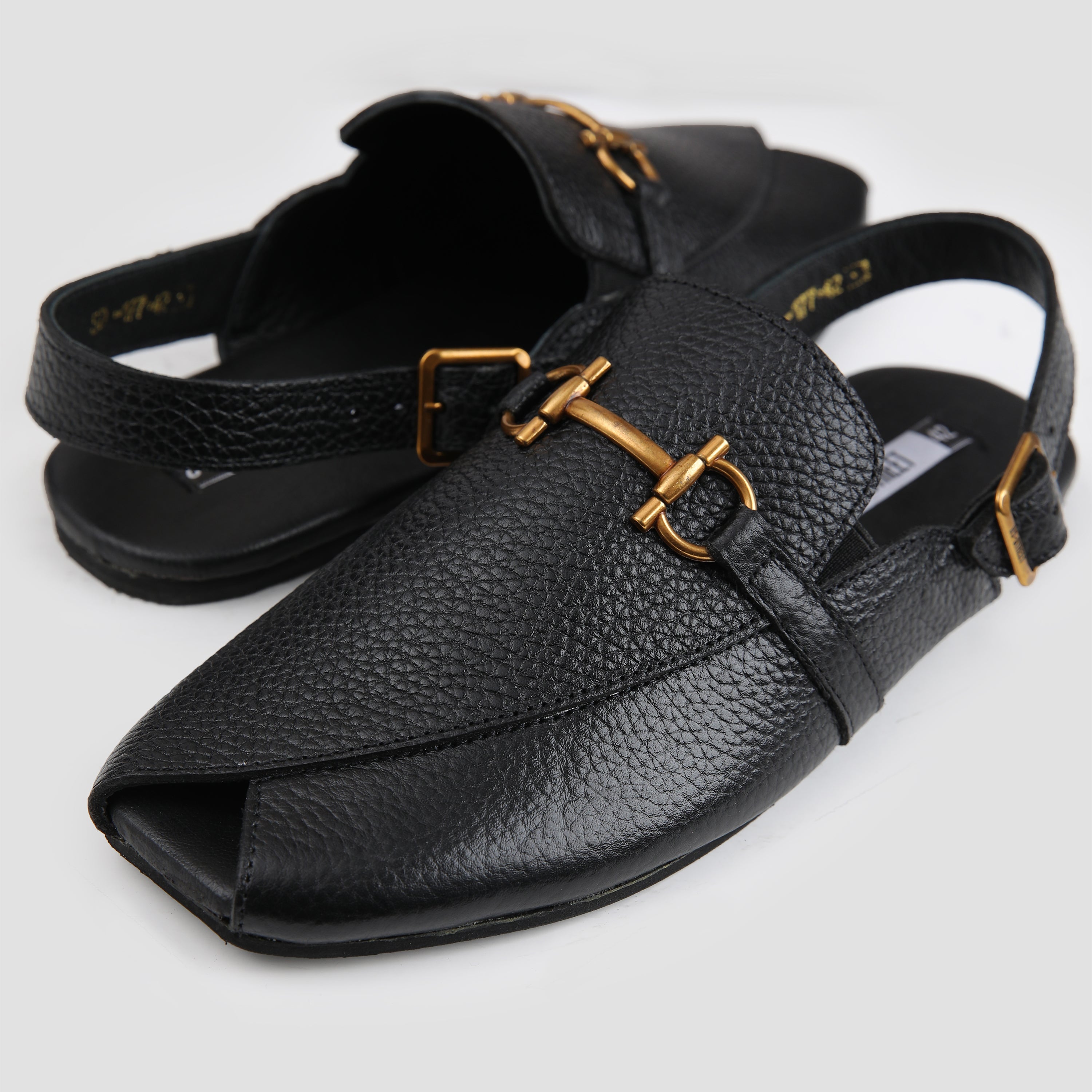 BLACK COMFORT LEATHER SANDAL