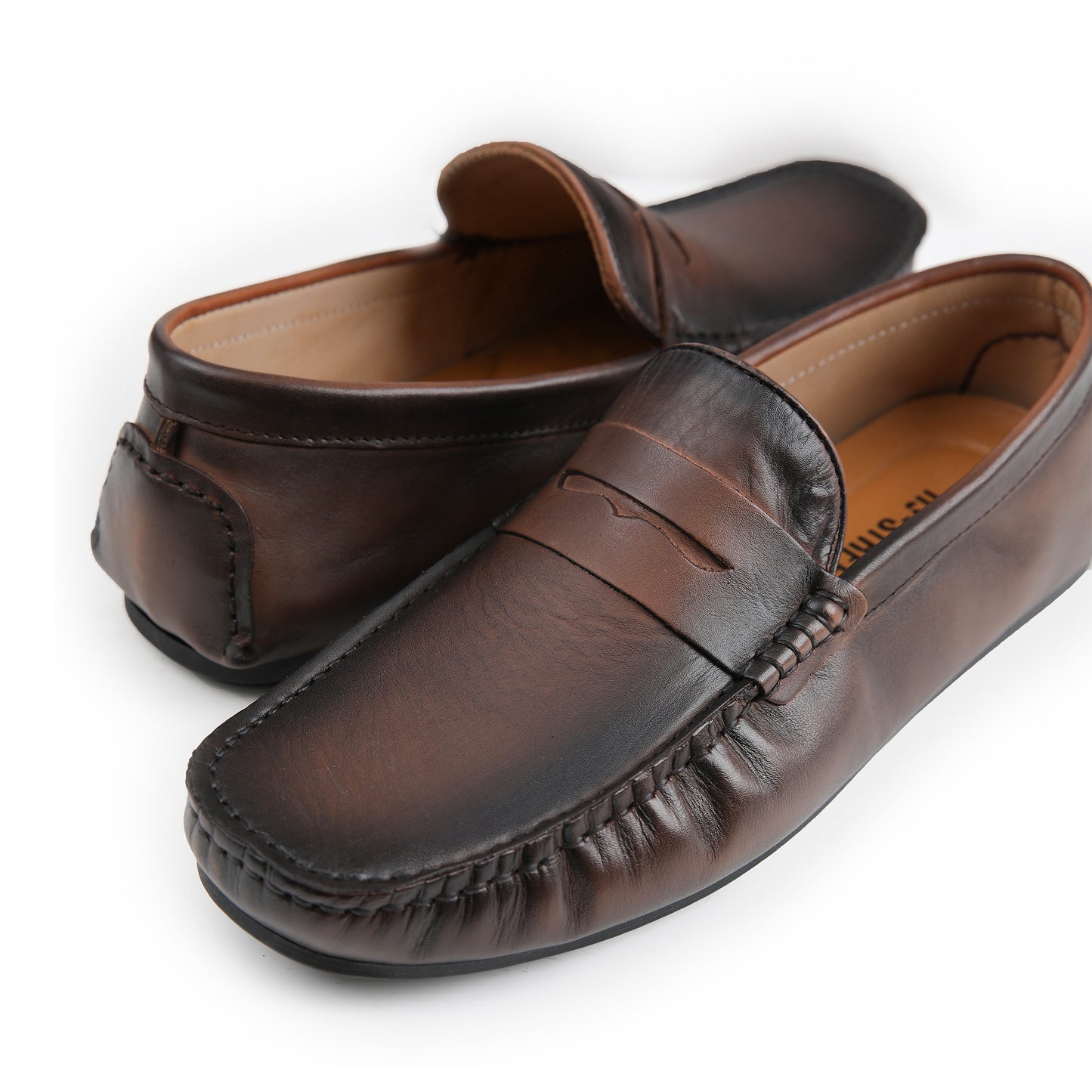 TWO TONE LEATHER MOCCASINS