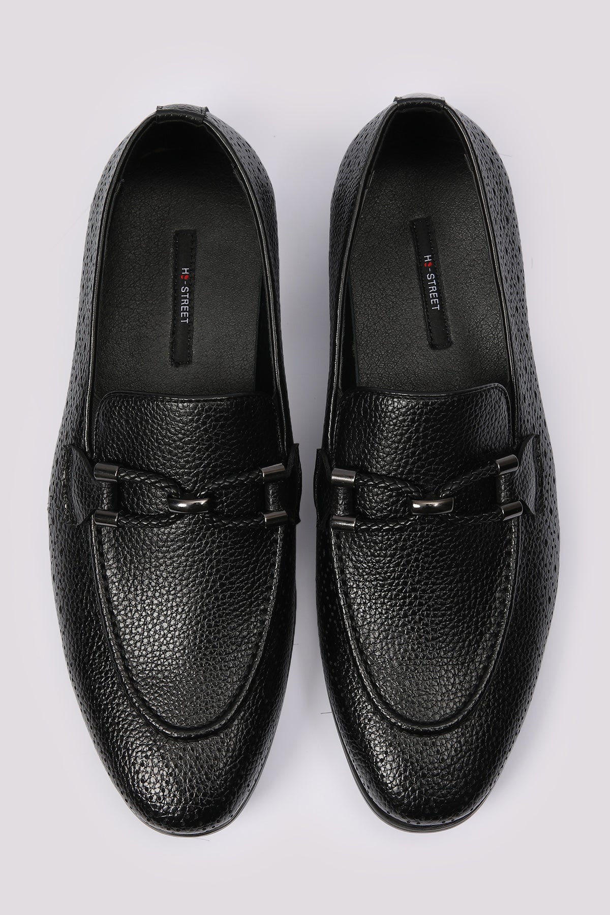 BLACK MILT LEATHER LOAFERS