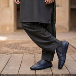 NAVY TWO TONE LEATHER LOAFERS