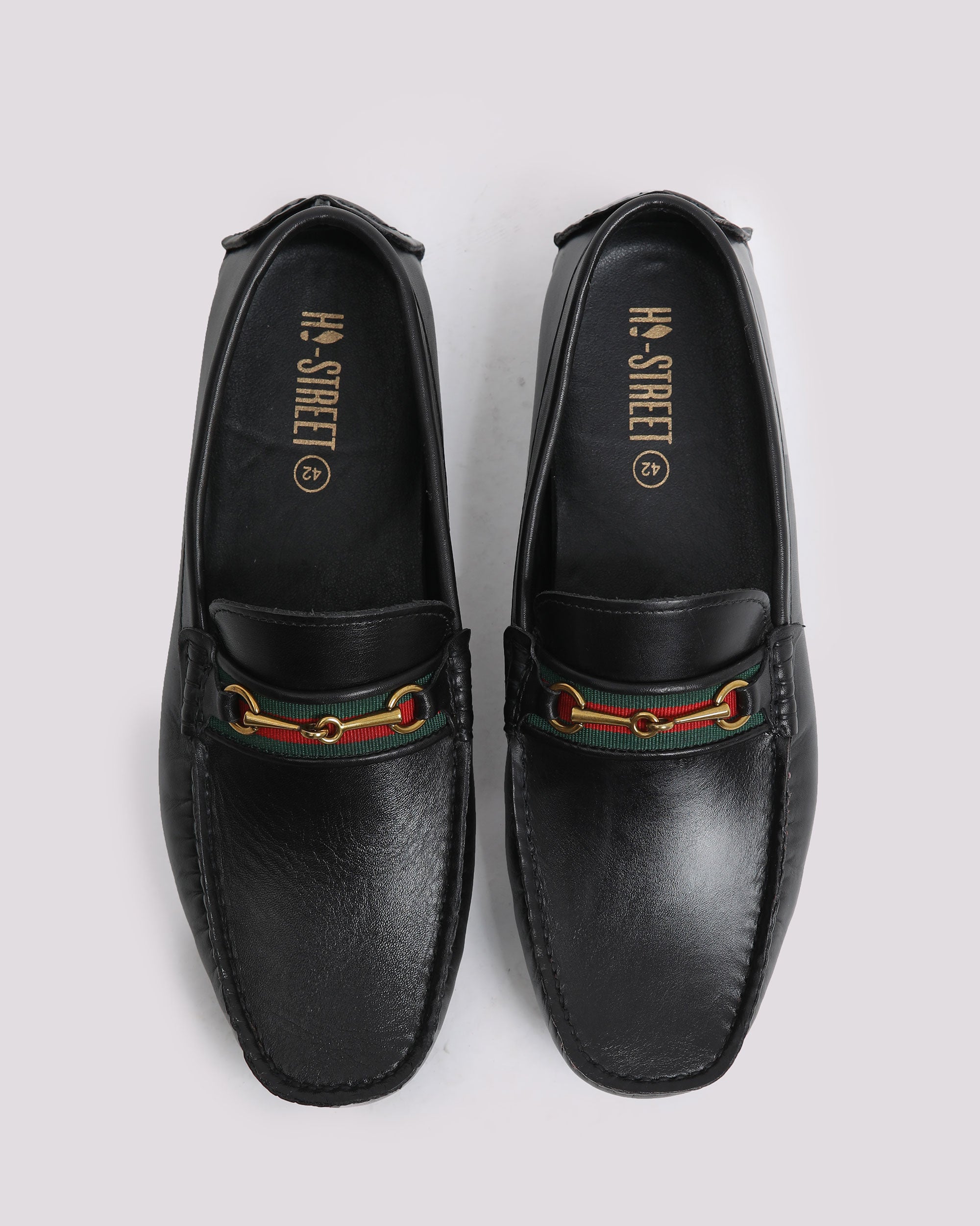 BLACK LEATHER MOCCASIN