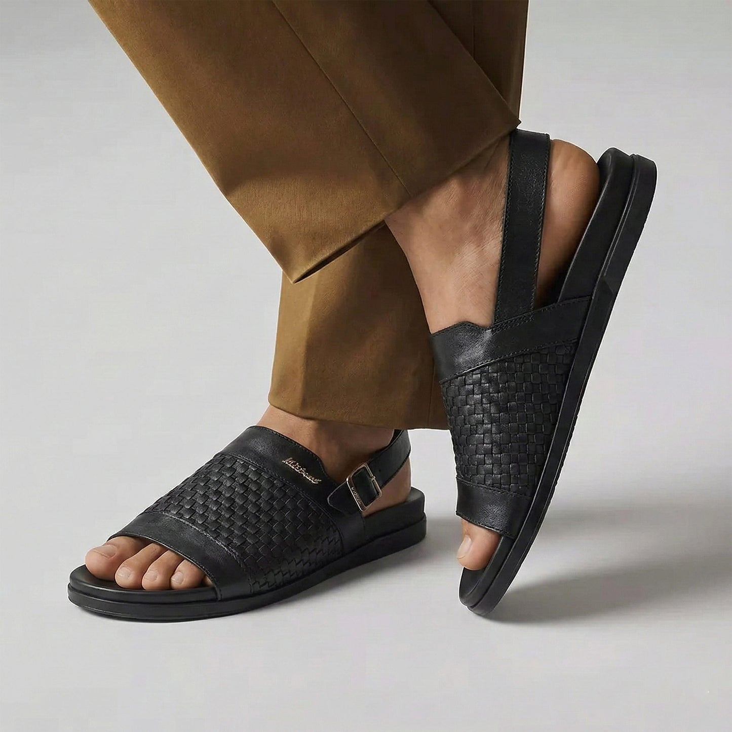 BRAIDED LEATHER COMFORT SANDAL