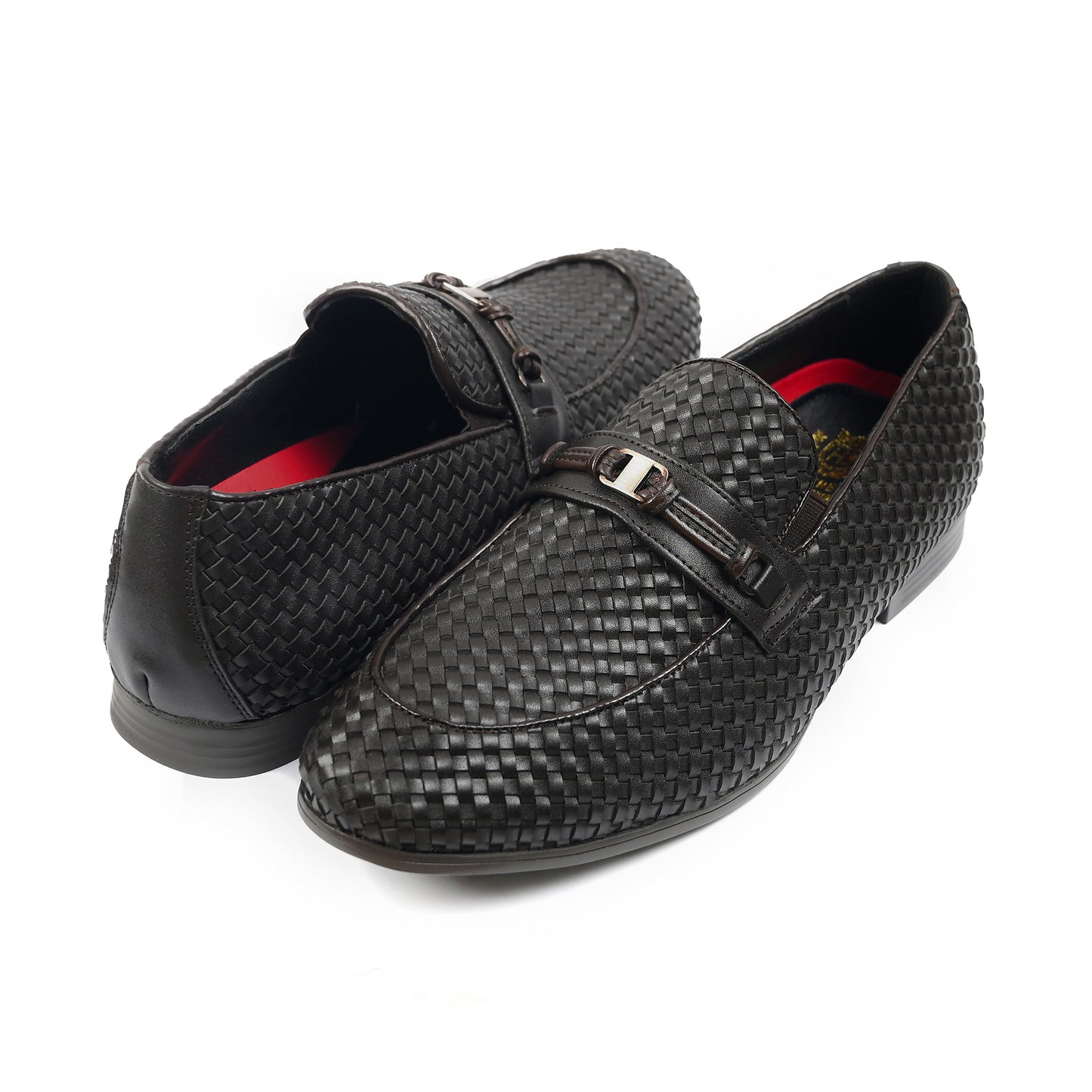 BROWN BRAIDED LEATHER SHOES