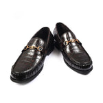 BROWN CROCO TEXTURED SHOES