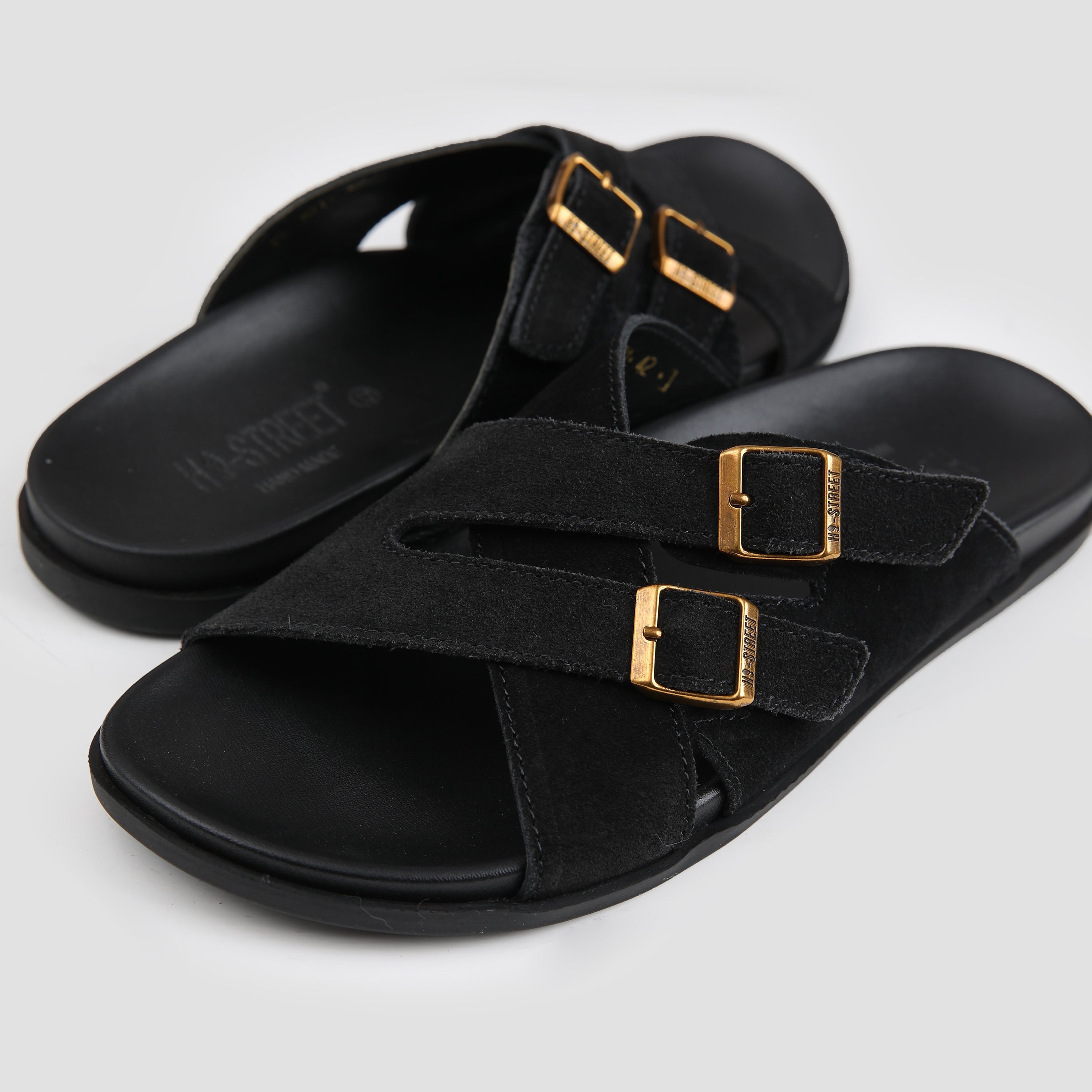 DOUBLE BUCKLE SUEDE SLIPPER