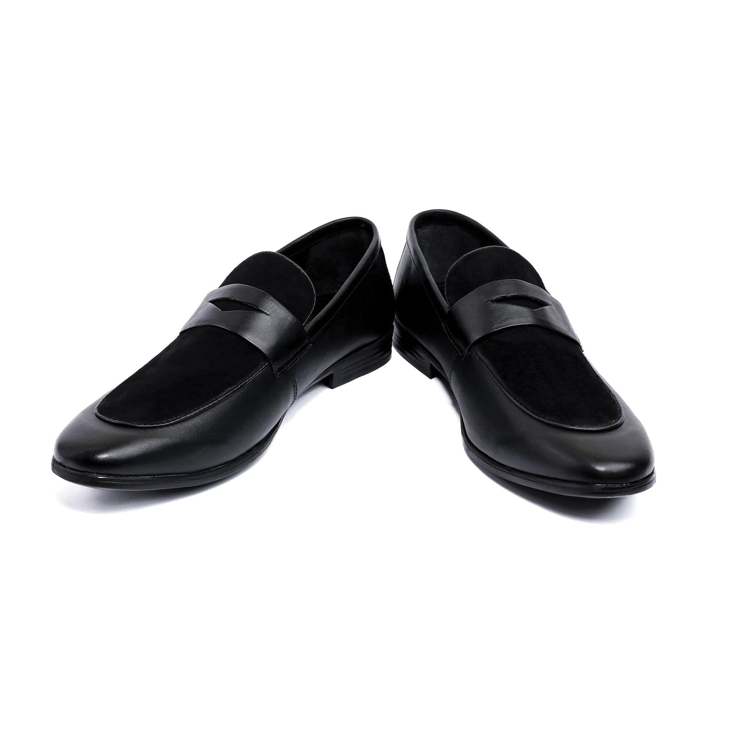 BLACK SPLIT LEATHER SHOES