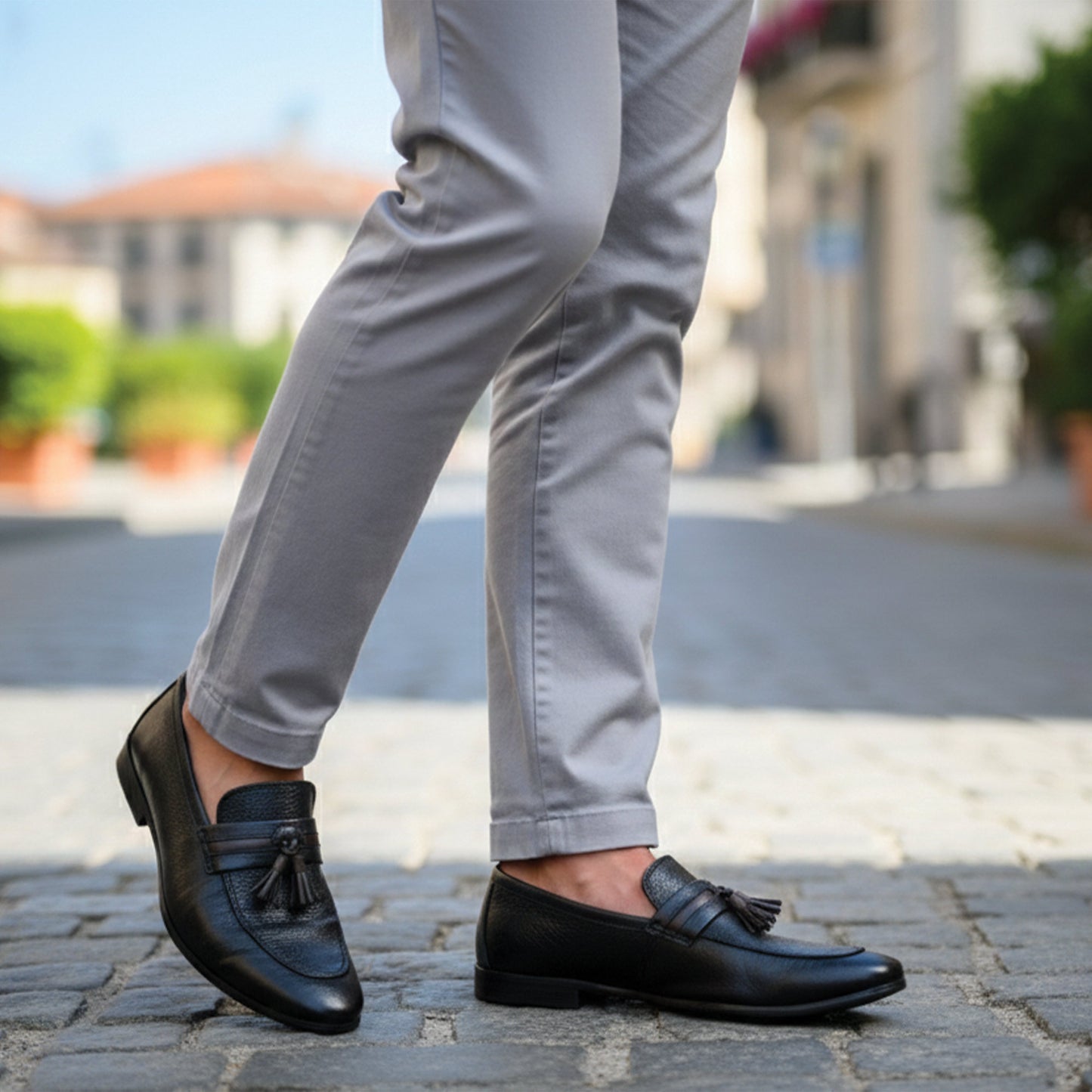 CONTRAST TASSEL LEATHER SHOES