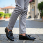CONTRAST TASSEL LEATHER SHOES