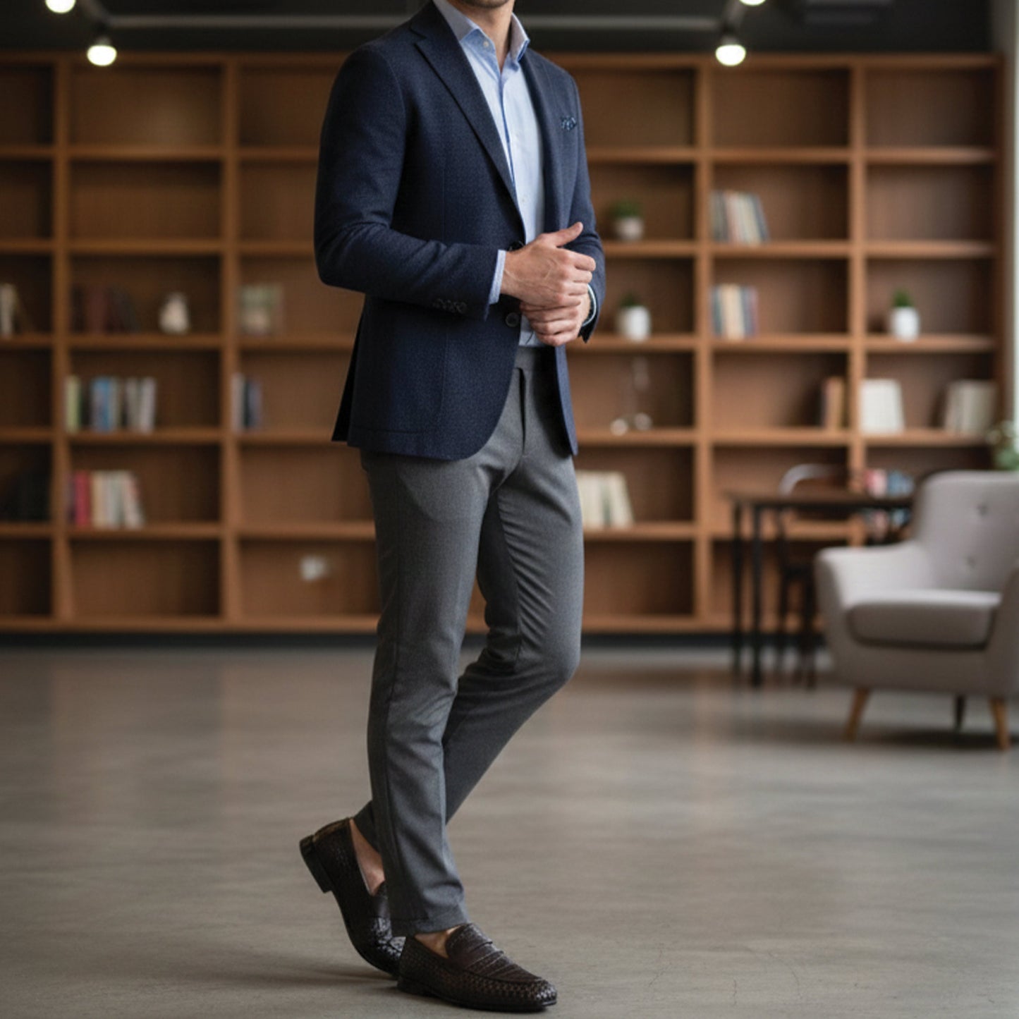 TEXTURED LEATHER BROWN SHOES