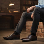 SPLIT LEATHER LACE UP SHOES