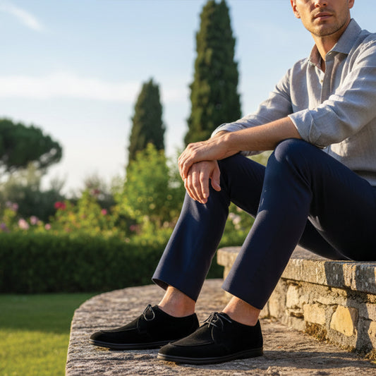 BLACK SUEDE LACE UP SHOES