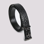 Classic Black Textured Leather Belt