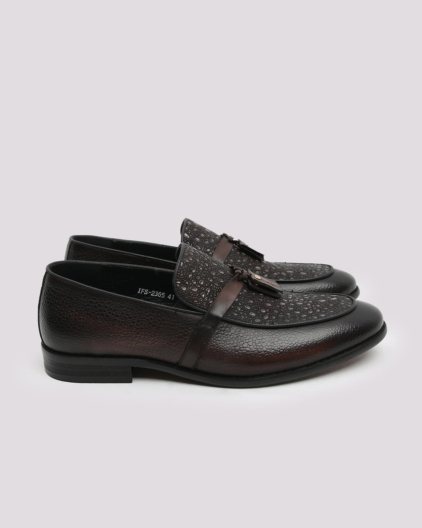 Maroon Embossed Leather Shoes