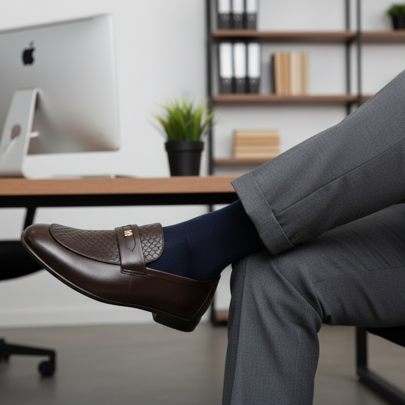 BROWN SPLIT LEATHER SHOES