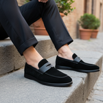 BLACK SUEDE LEATHER LOAFERS
