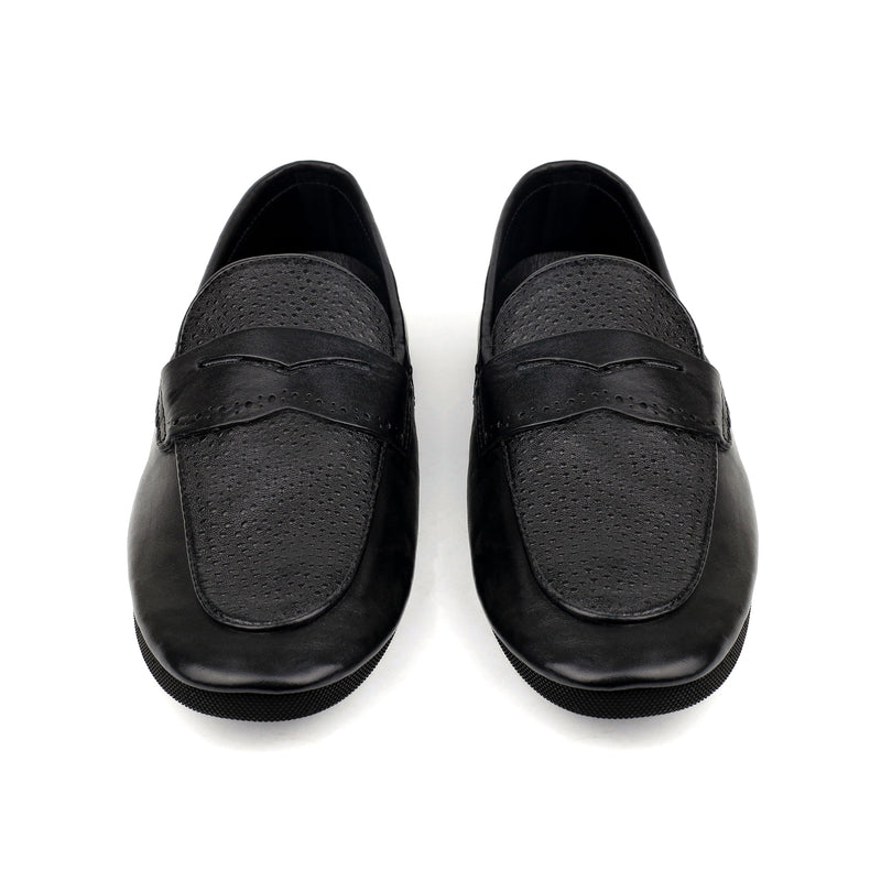 BLACK MULTI LEATHER SHOES