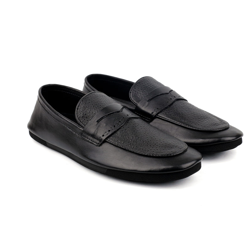 BLACK MULTI LEATHER SHOES
