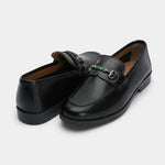 BLACK PATENT LEATHER BUCKLE SHOES
