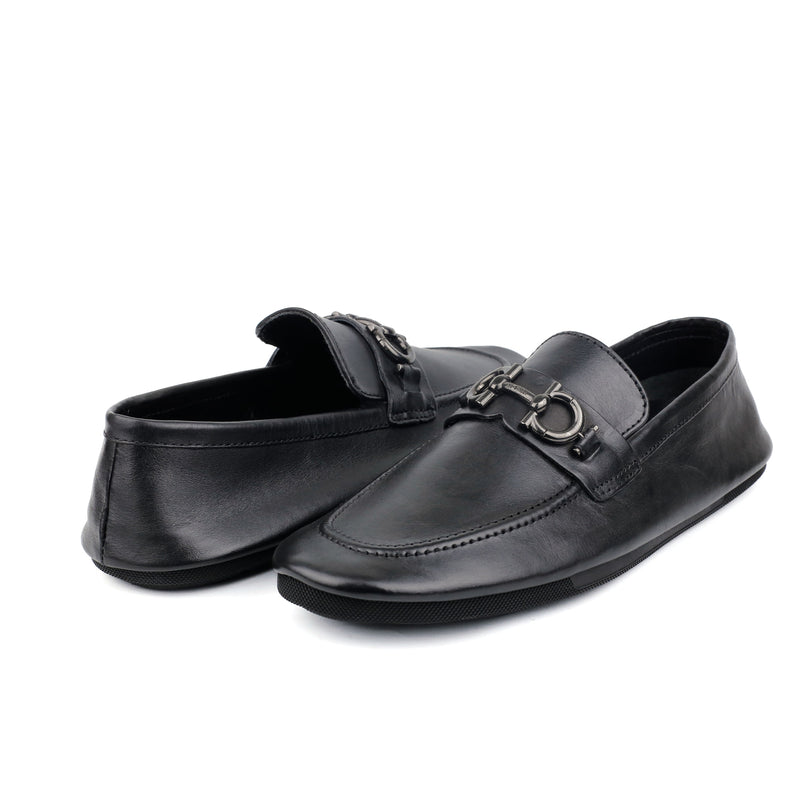 BLACK SOFT LEATHER SHOES