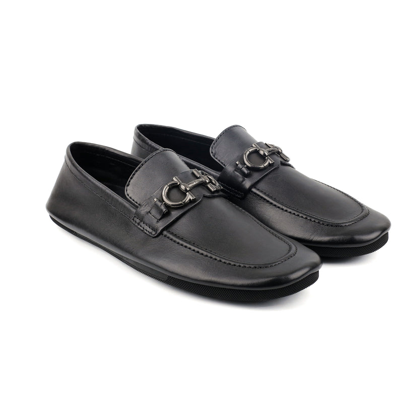 BLACK SOFT LEATHER SHOES