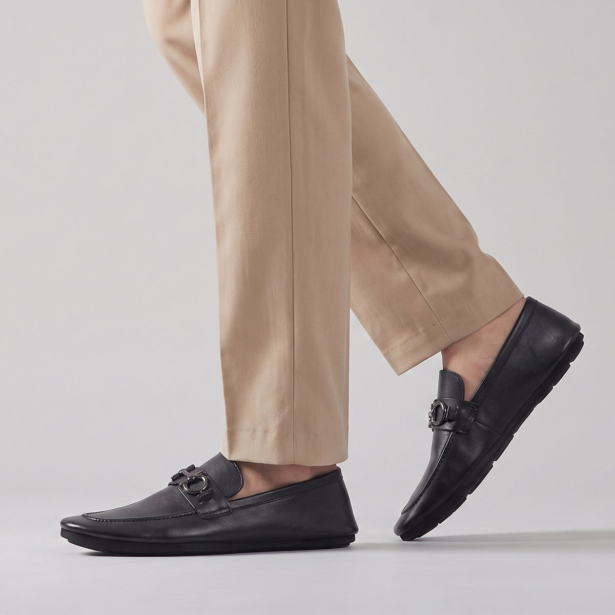 BLACK SOFT LEATHER SHOES