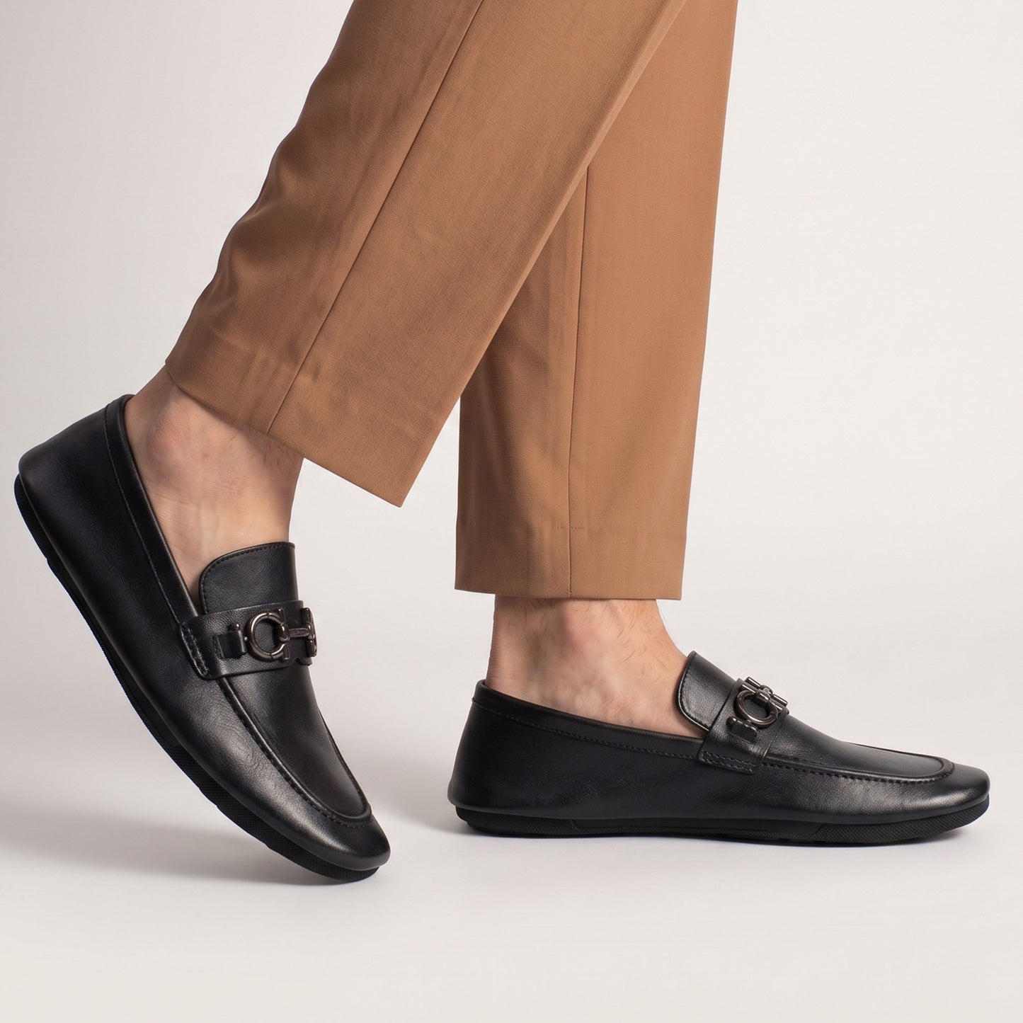 BLACK SOFT LEATHER SHOES