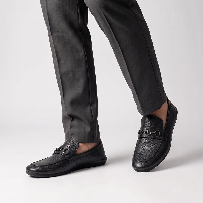 BLACK SOFT LEATHER SHOES