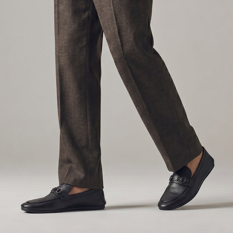 BLACK SOFT LEATHER SHOES