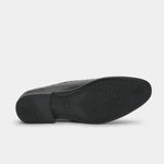 BLACK SPLIT LEATHER LACE UP SHOES