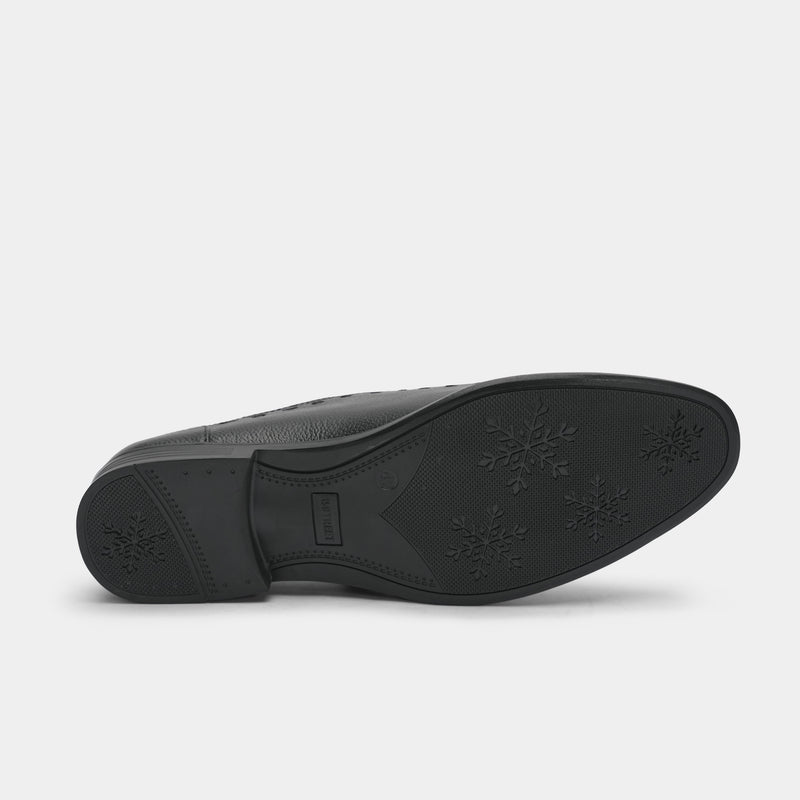 BLACK SPLIT LEATHER LACE UP SHOES