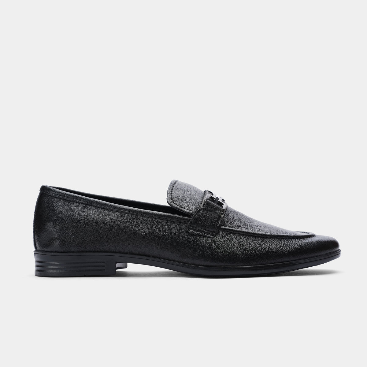 BLACK TEXTURED LEATHER SHOES