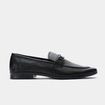 BLACK TEXTURED LEATHER SHOES