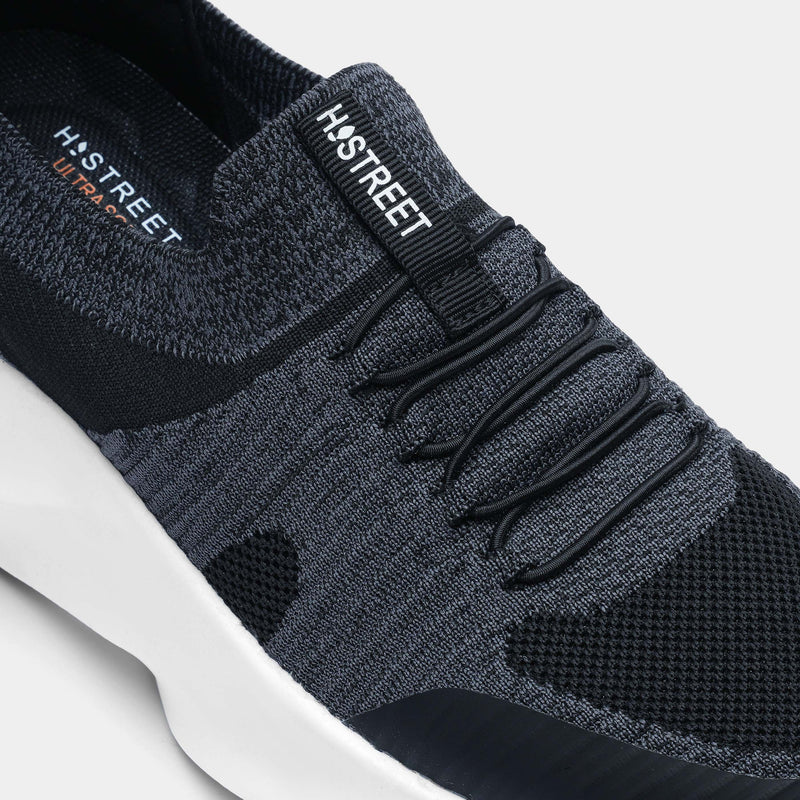 BLACK ULTRA SOFT SLIP ON SHOES