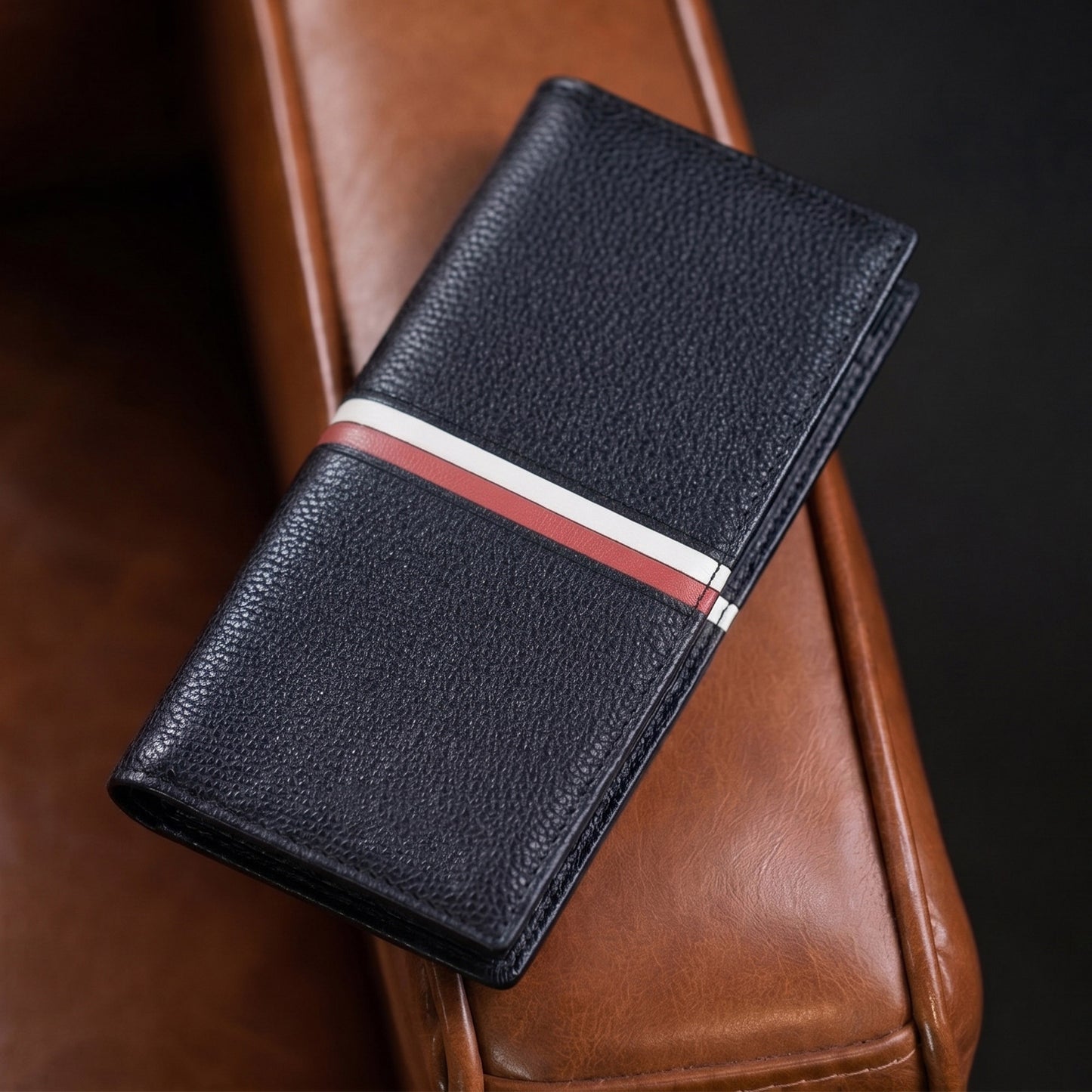 BLACK LEATHER LONG WALLET