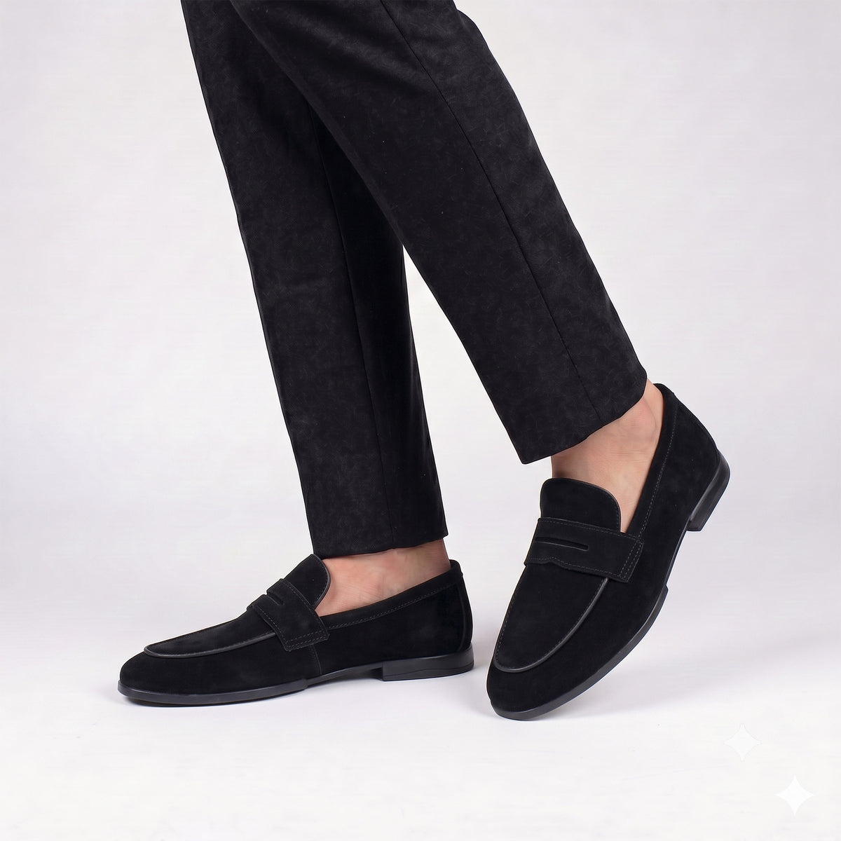 BLACK SUEDE LEATHER LOAFERS