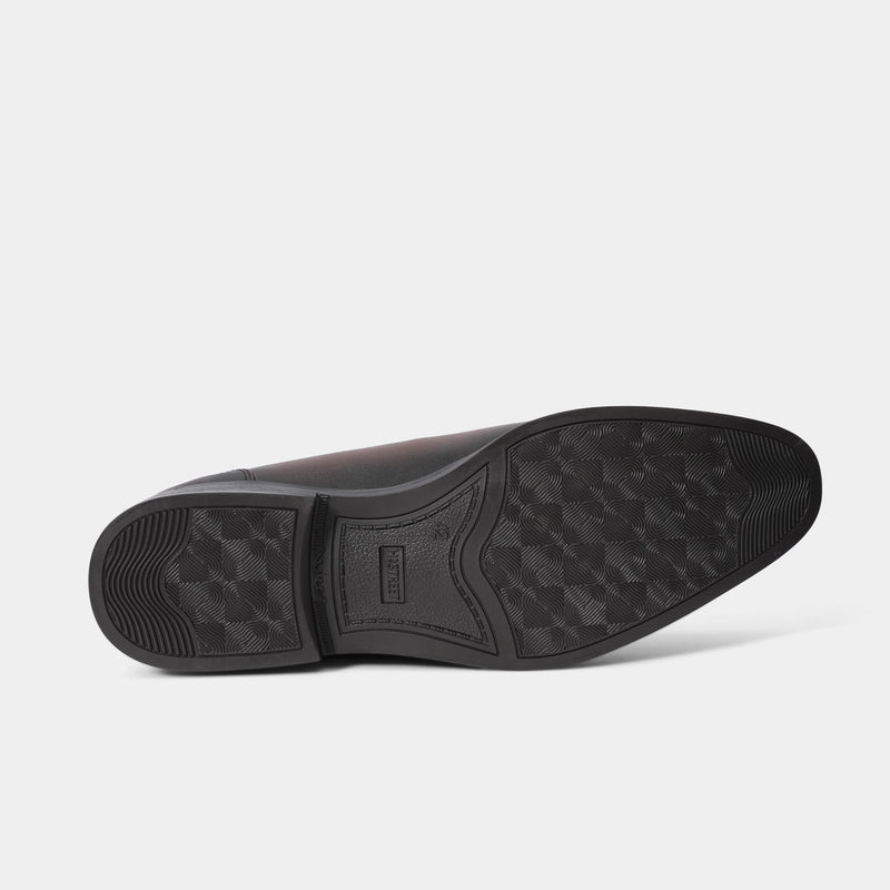 BROWN PLAIN LEATHER LACE-UP SHOES