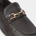 BROWN TEXTURED LEATHER SHOES