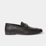 BROWN TEXTURED LEATHER SHOES