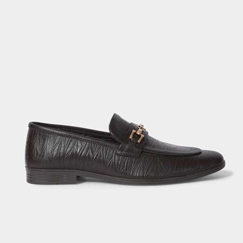 BROWN TEXTURED LEATHER SHOES