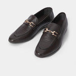 BROWN TEXTURED LEATHER SHOES