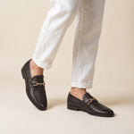 BROWN TEXTURED LEATHER SHOES