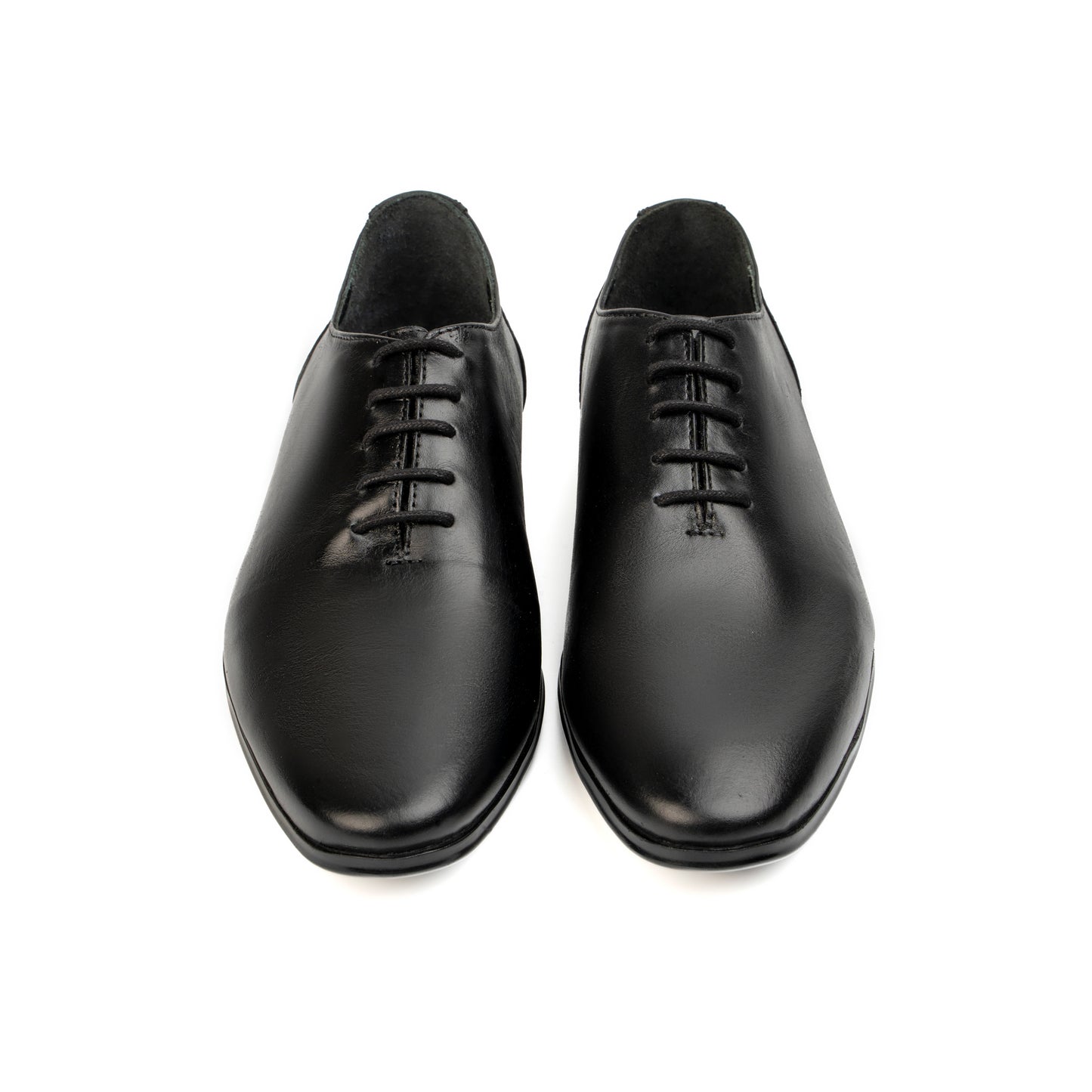 BLACK LEATHER LACEUP SHOES