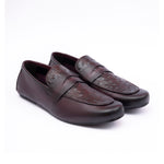 OSTRICH LEATHER TEXTURED MOCCASIN