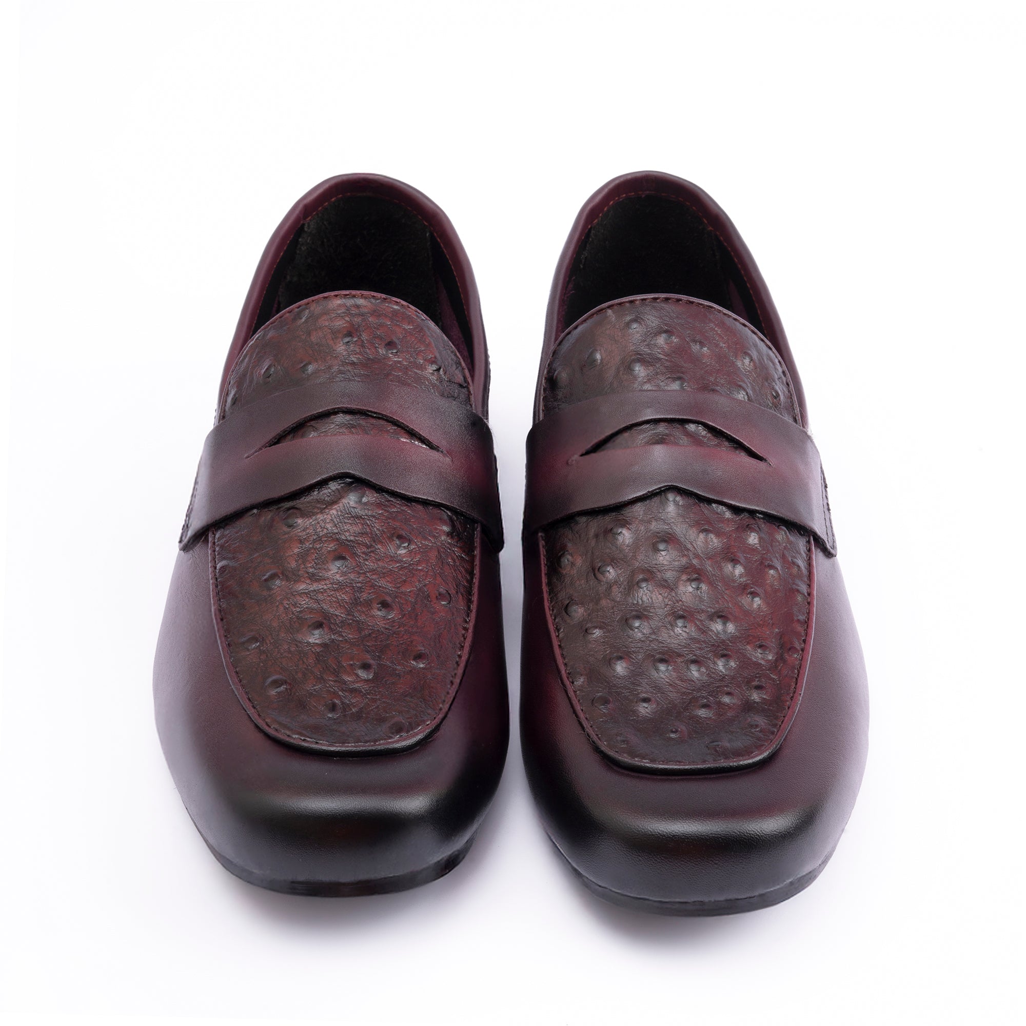 OSTRICH LEATHER TEXTURED MOCCASIN