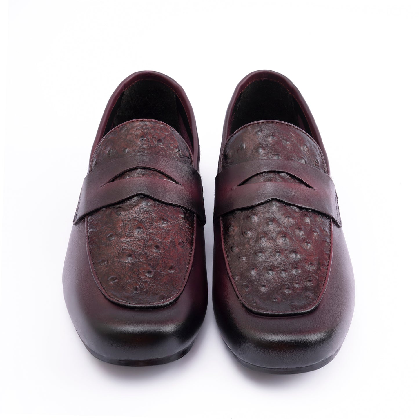 OSTRICH LEATHER TEXTURED MOCCASIN