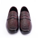 OSTRICH LEATHER TEXTURED MOCCASIN